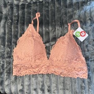 Anemone Pink Lace Bralette‎ with Adjustable Straps